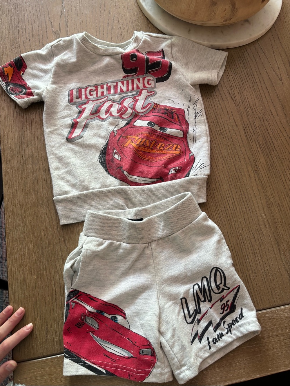 Disney Lightning McQueen Tee and Shorts Set in White and Red